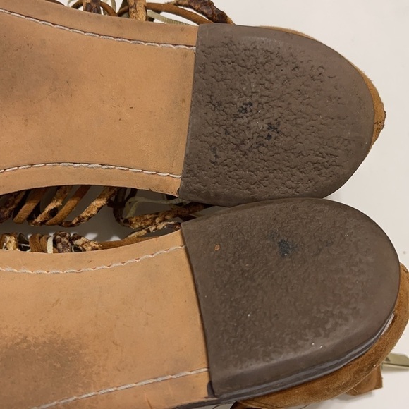 Sam Edelman Gladiator Brown Gold Sandals - Picture 9 of 9